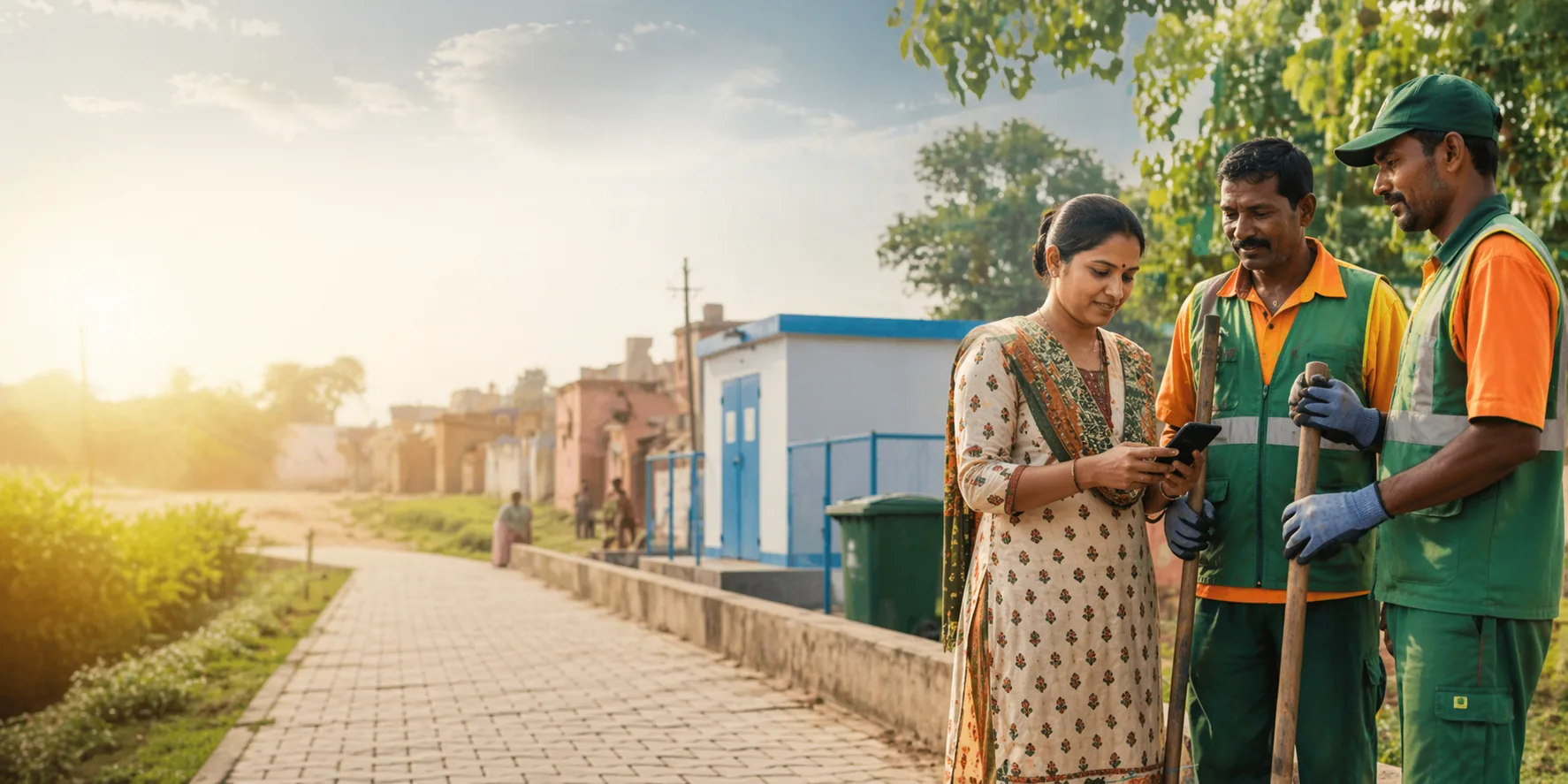 Field officials coordinating sanitation grievance resolution